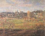 Camille Pissarro February-Sunrise-Bagincourt oil on canvas